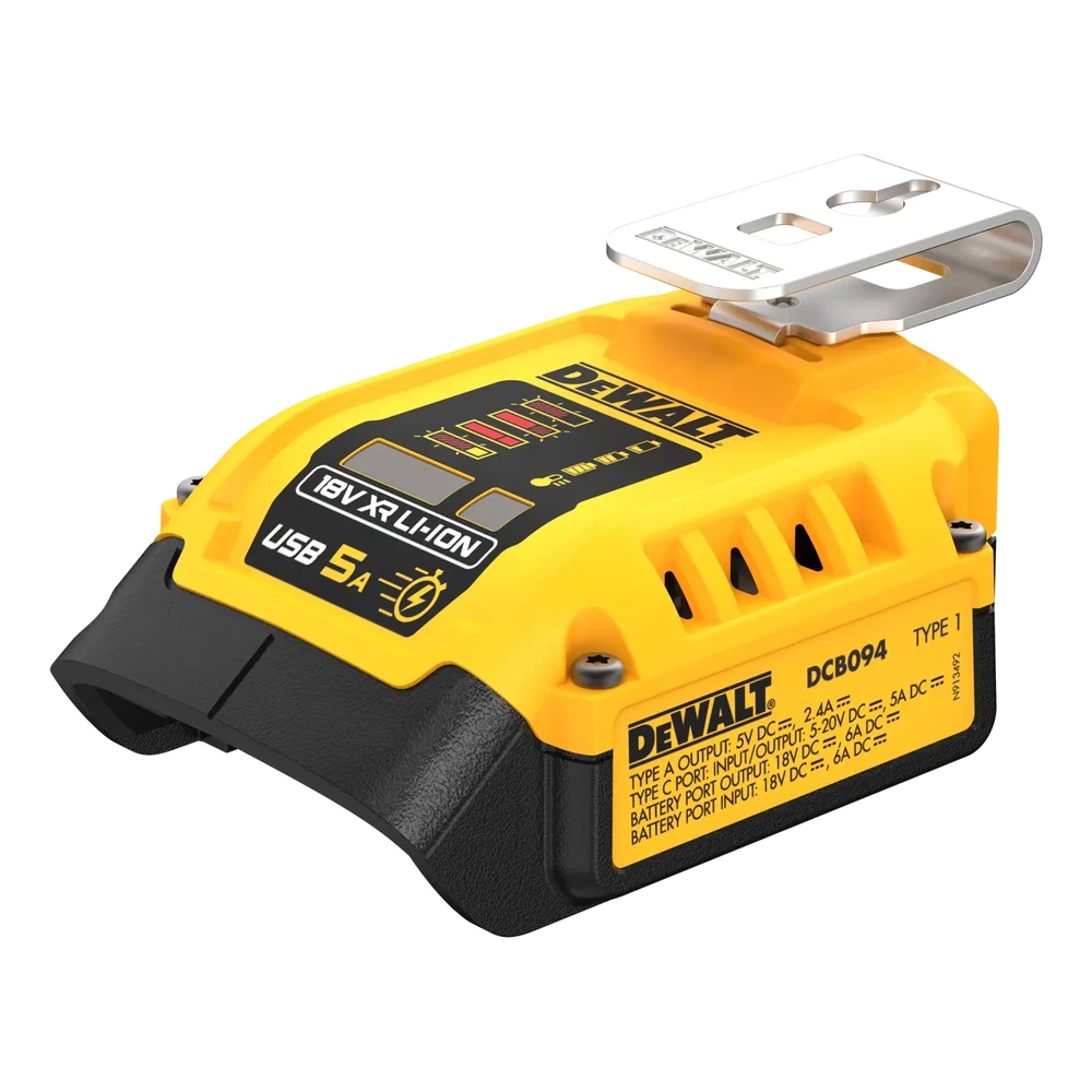 อะแดปเตอร์ชาร์จแบตเตอรี่ 18/20V Max USB-C DEWALT รุ่น DCB094-B1