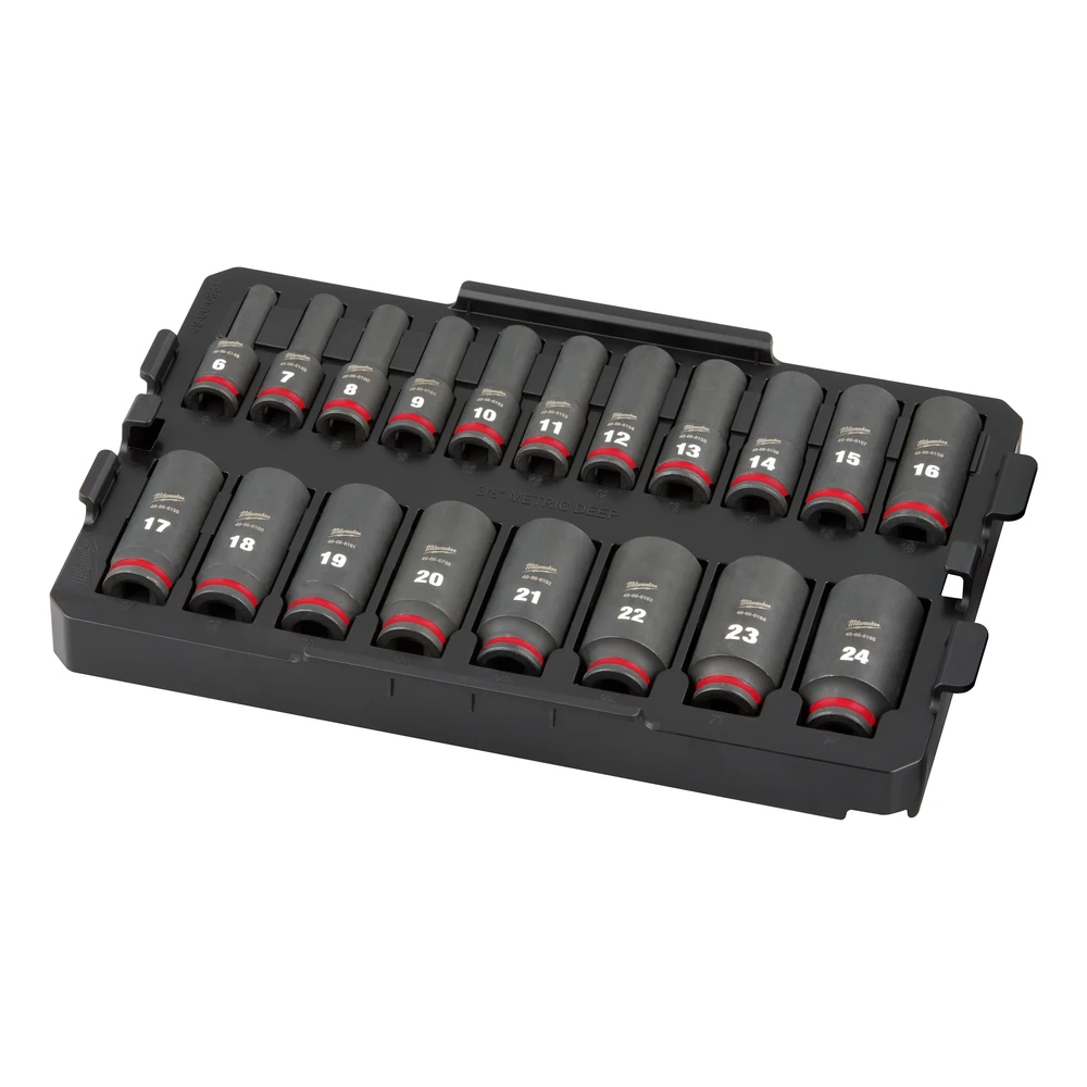 ชุดลูกบล็อกกระแทก 3/8" (19 ชิ้น) พร้อมถาดรอง MILWAUKEE รุ่น 49-66-6816