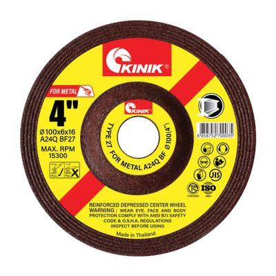 ใบหินเจียรหนา KINIK A24QBF27 4"X6MM. ราคา ฿18