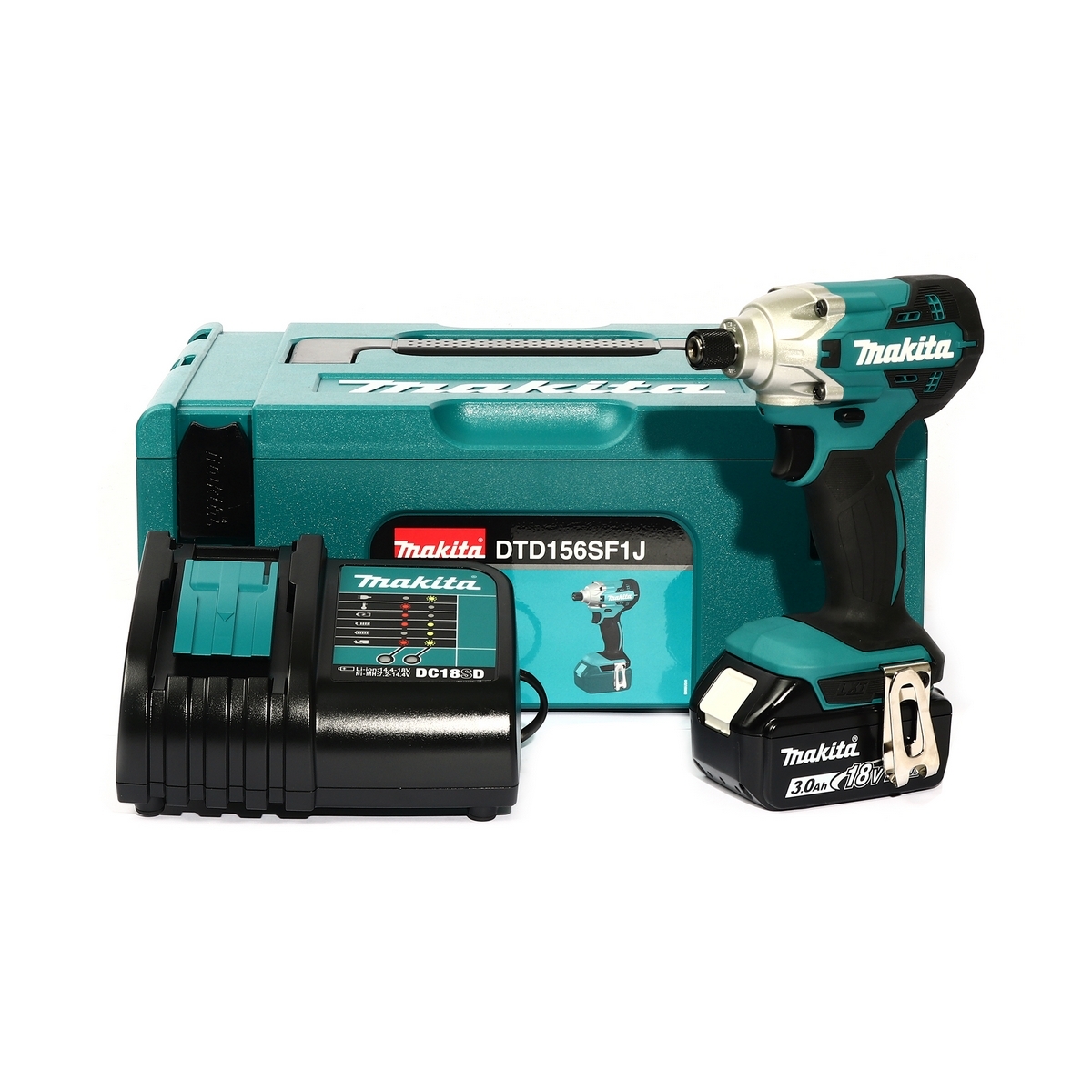 MAKITA Cordless Impact Driver 18 Volt With Battery and Charger Model DTD156SF1J, Hex Shank 6.35 mm (1/4"), Max Fastening Torque 155 N.m., Impacts Per Minute 0 - 3,000, No Load Speed 0 - 2,500 RPM, Compact and Lightweight, Can Be Used Anywhere price ฿4,664
