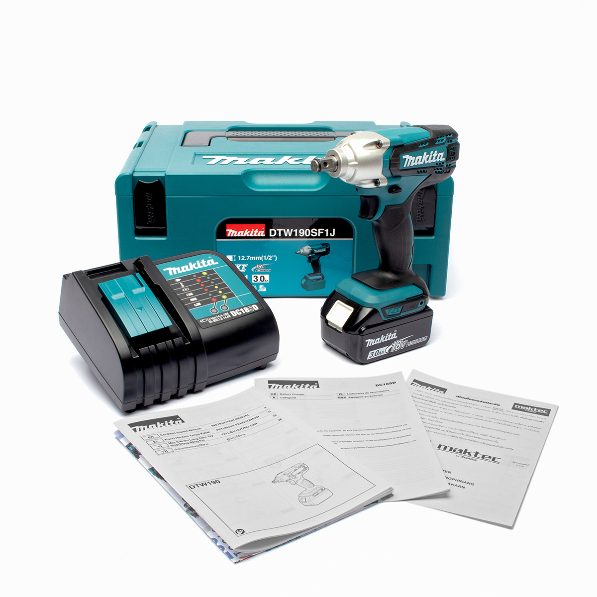 MAKITA 18V Cordless Impact Wrench 1/2 IN Model DTW190SF1J, Max Fastening Torque 190 N-M (Include Battery and Charger) price ฿5,181