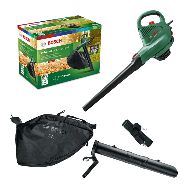 เครื่องเป่า/ดูดใบไม้ไฟฟ้า กำลังไฟ 1600-3000W BOSCH รุ่น UniversalGardenTidy 3000 ราคา ฿3,464