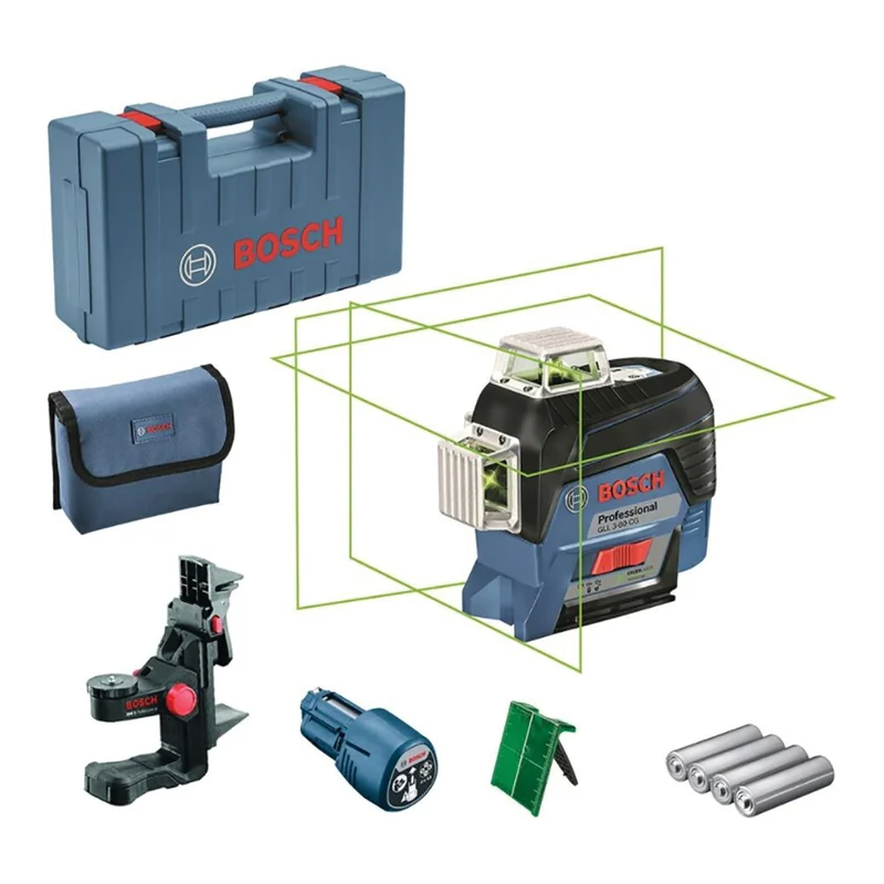 เลเซอร์กำหนดแนว 3 เส้น 360 องศา (80 เมตร) เลเซอร์สีเขียว BOSCH รุ่น GLL 3-80 CG ราคา ฿20,280