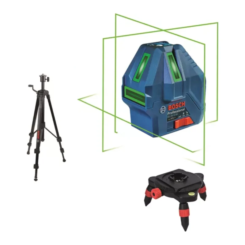 เลเซอร์กำหนดแนว 5 เส้น ระบบควบคุม HMI IP54 เลเซอร์สีเขียว BOSCH รุ่น GLL 50-15 XG + ขาตั้ง BT150 5/8" ราคา ฿6,528