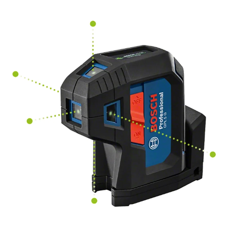 เครื่องกำหนดตำแหน่งเลเซอร์ 5 จุด เลเซอร์แสงสีเขียว BOSCH รุ่น GPL 5 G ราคา ฿6,080