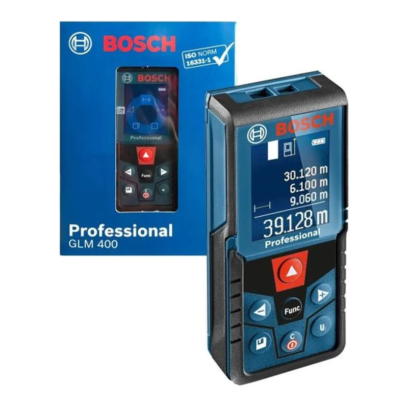 เครื่องวัดระยะเลเซอร์ วัดระยะ 40 เมตร หน้าจอสี BOSCH รุ่น GLM 400 ราคา ฿4,504