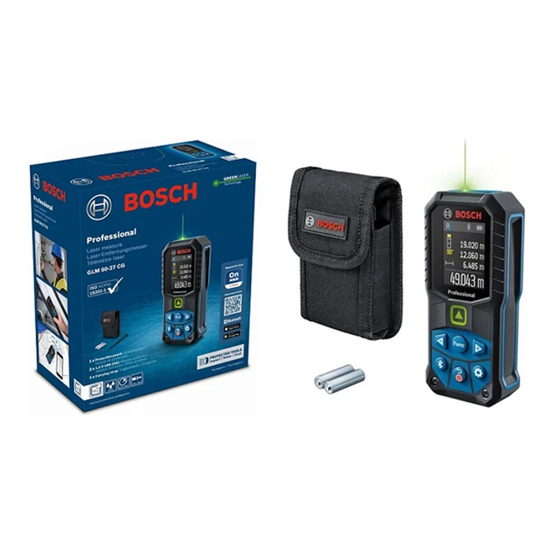 เครื่องวัดระยะเลเซอร์ 50 เมตร เลเซอร์สีเขียว มาพร้อมระบบเชื่อมต่อแบบบลูทูธ BOSCH รุ่น GLM 50-27 CG ราคา ฿6,800