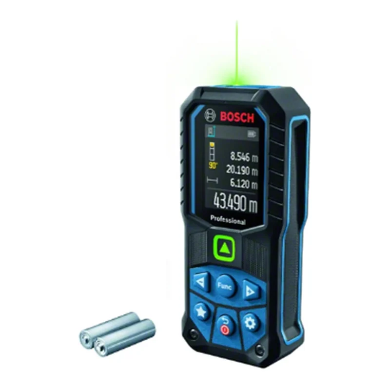 เครื่องวัดระยะเลเซอร์ 50 เมตร เลเซอร์สีเขียว (หน้าจอสี มีวัดระดับองศาในตัว) BOSCH รุ่น GLM 50-23 G ราคา ฿5,560