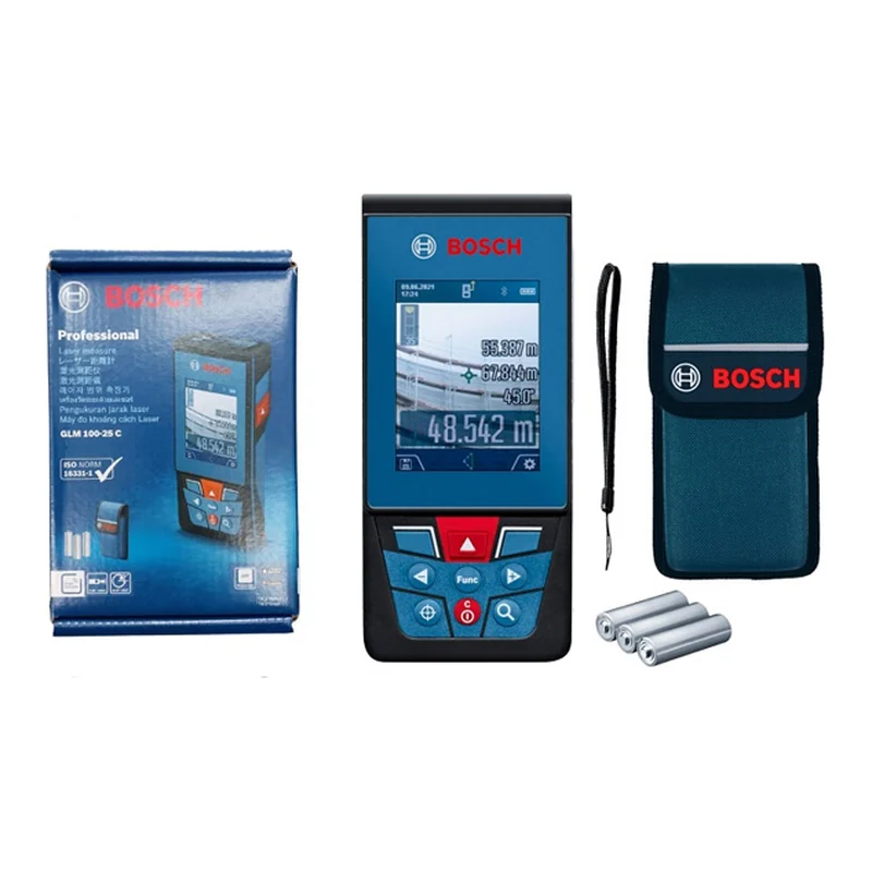 เครื่องวัดระยะเลเซอร์ วัดระยะ 100 เมตร พร้อมสัญญาน บลูทูธ BOSCH รุ่น GLM 100-25 C ราคา ฿8,400