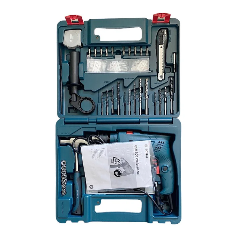 สว่านกระแทก 4 หุน 600 วัตต์ BOSCH รุ่น GSB 600 Carrying Case 100-pc kit ราคา ฿2,480