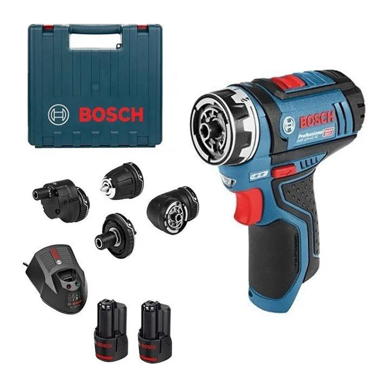 สว่านไร้สาย หัวถอดเปลี่ยนได้ 12V BOSCH รุ่น GSR 12V-15 FC แบตเตอรี่ 2 ก้อน 2.0 Ah ราคา ฿7,464