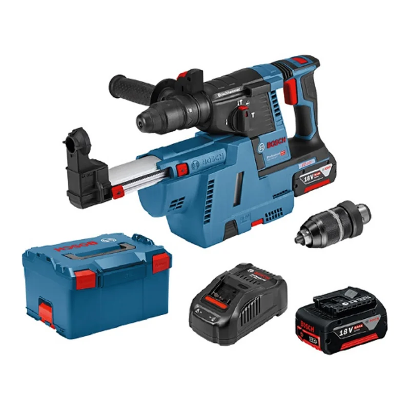 สว่านโรตารี่ไร้สายขนาด 26 ม.ม. 18V BOSCH รุ่น GBH 18 V-26F+GDE18V-16FC Brushless Motor + กล่อง L Box ราคา ฿26,368