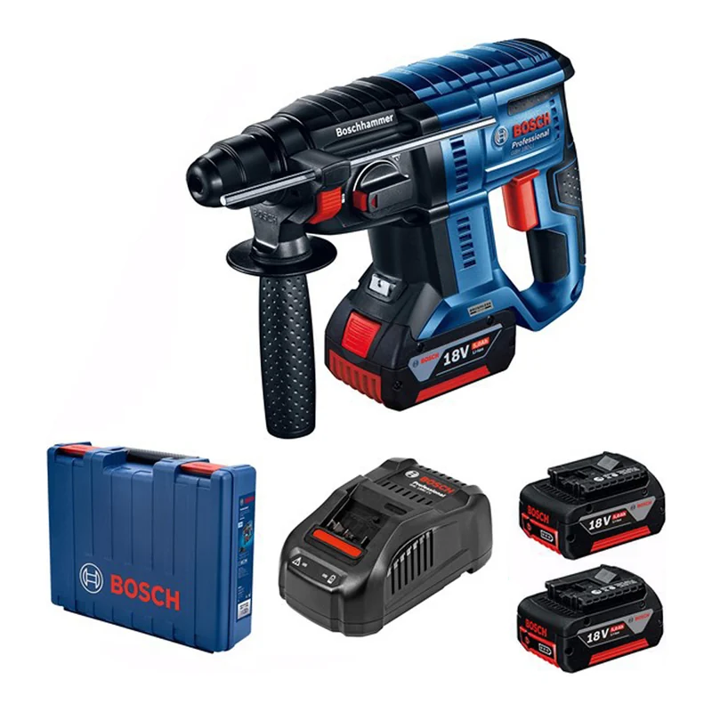 สว่านโรตารี่ไร้สายขนาด 20 ม.ม. 18V BOSCH รุ่น GBH 180 LI 2 Batt 4Ah Brushless Motor แบต 4Ah 2 ก้อน + GAL 18V-40 ราคา ฿10,096