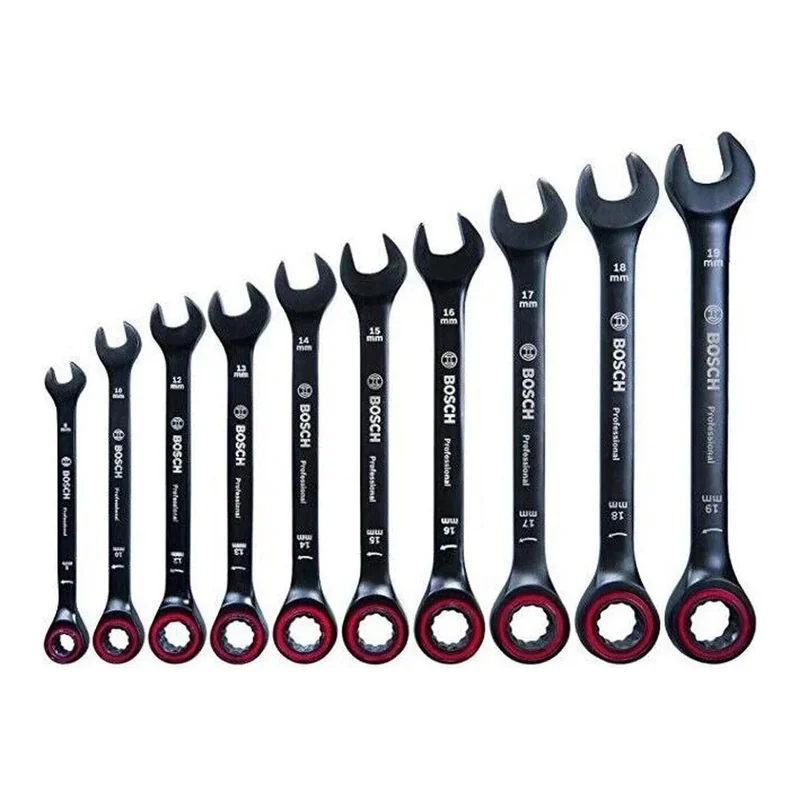 ชุด ประแจแหวน/ปากตาย เคลือบดำ 10 ชิ้น BOSCH 10pcs black ratchet spanner set ราคา ฿4,544