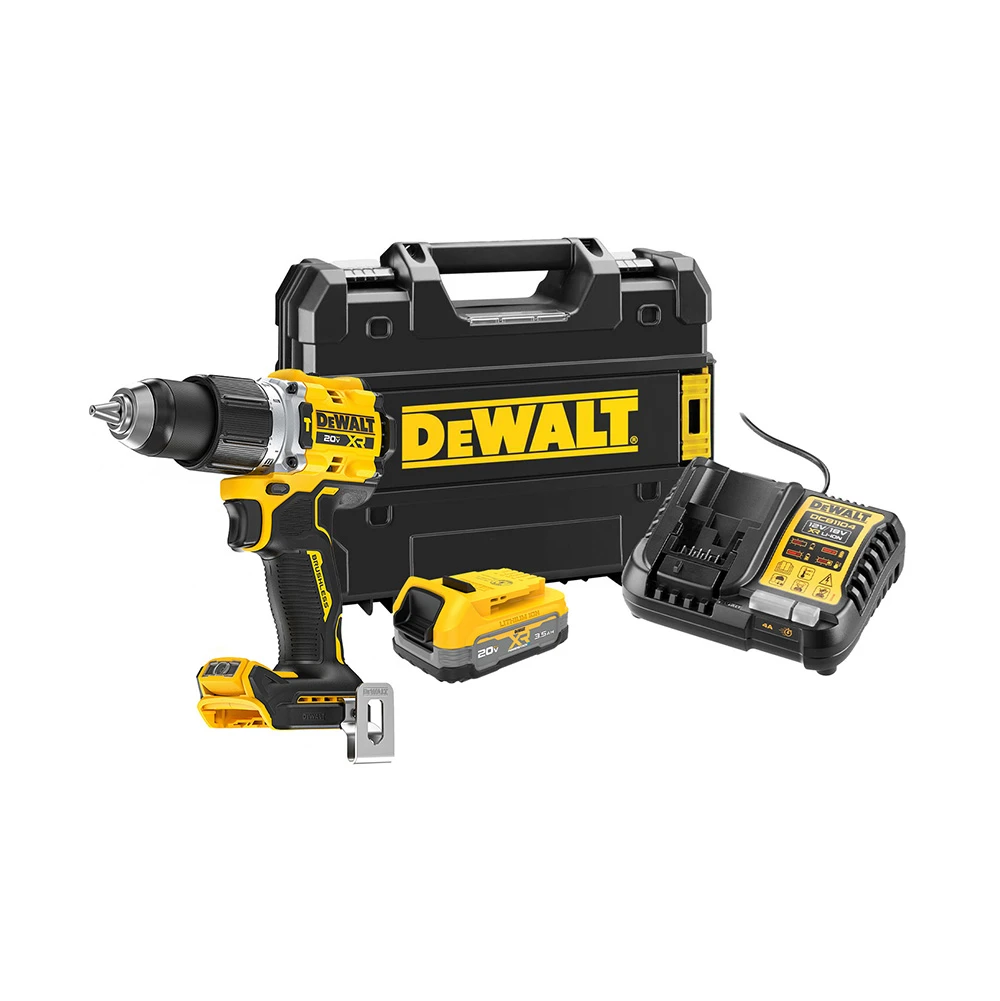 สว่านกระแทกไร้สายไร้แปรงถ่าน 20V Max พร้อมแบตเตอรี่ 3.5AH*1 DEWALT รุ่น DCD806S1T-B1 ราคา ฿8,800