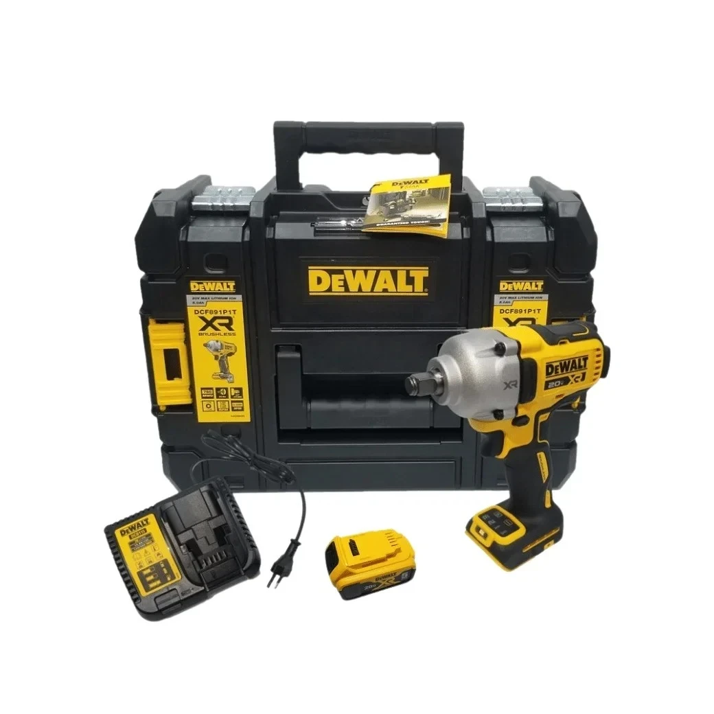 บล็อกกระแทกไร้สาย ไร้แปรงถ่าน 1/2" 830Nm 20V Max พร้อมแบตเตอรี่ 5.0Ah DEWALT รุ่น DCF891P1T-B1 ราคา ฿9,350