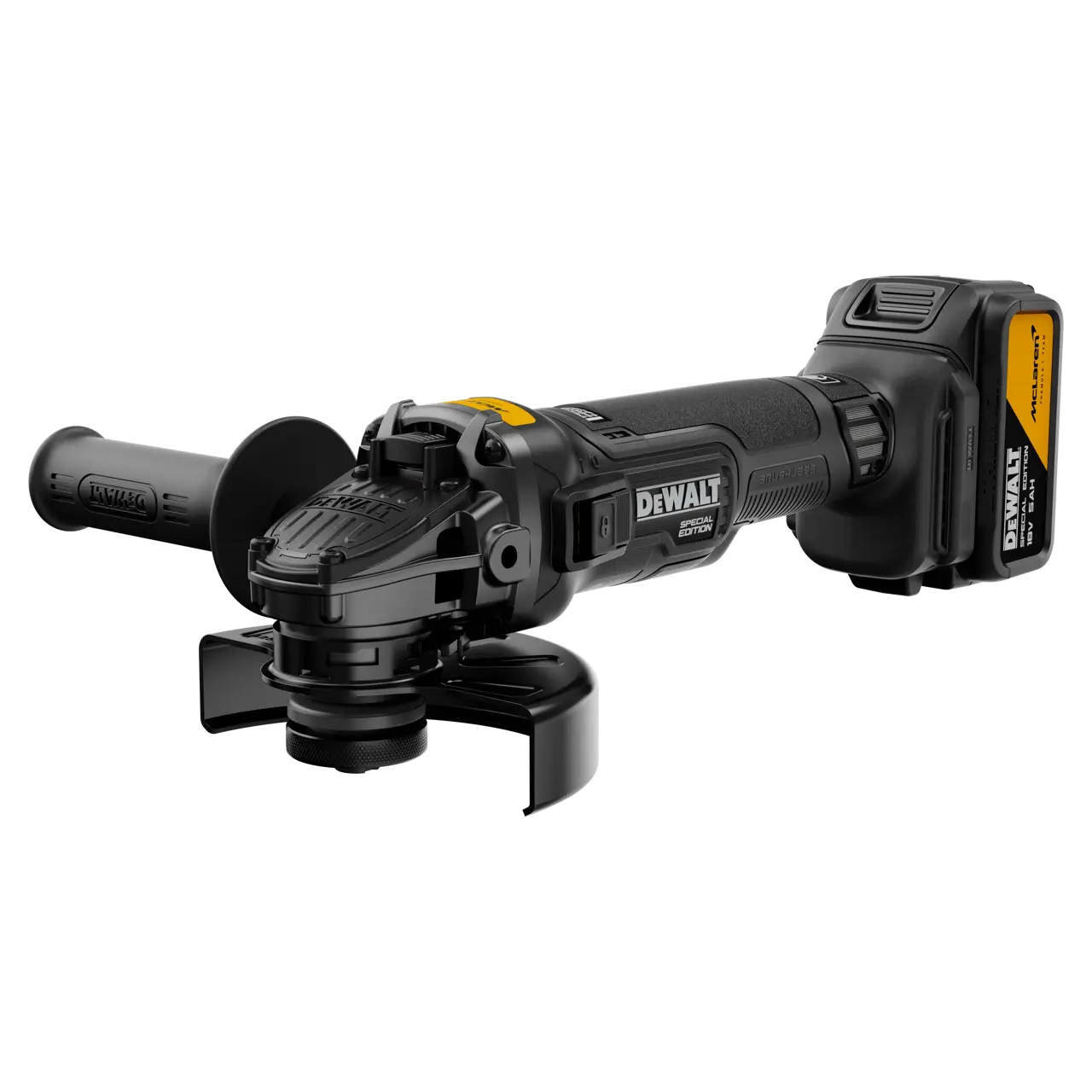 ชุดเครื่องเจียรไร้สายไร้แปรงถ่าน ขนาด 100 มม. 18V XR พร้อมแบตเตอรี่ 5Ah 1 ก้อน DEWALT รุ่น DCG45MP1T-B1 ราคา ฿6,875