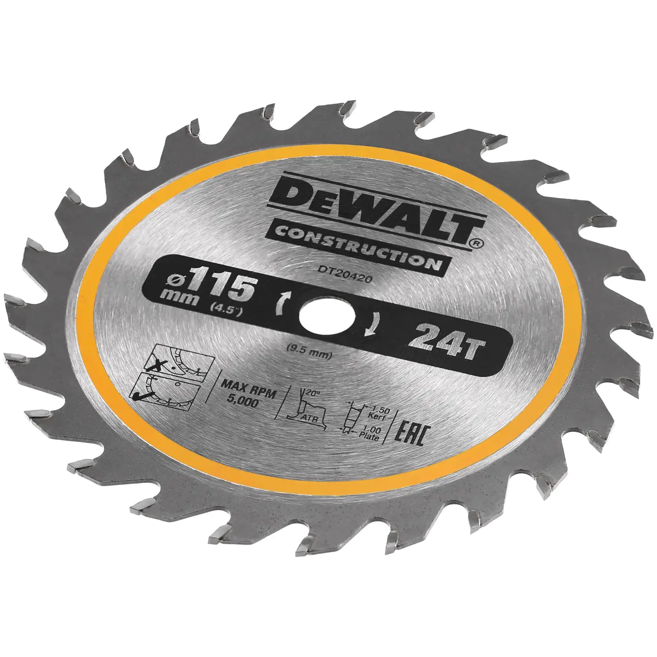 ใบเลื่อยวงเดือนขนาด 115 มม. 24 ฟัน DEWALT รุ่น DT20420-QZ ราคา ฿185.4