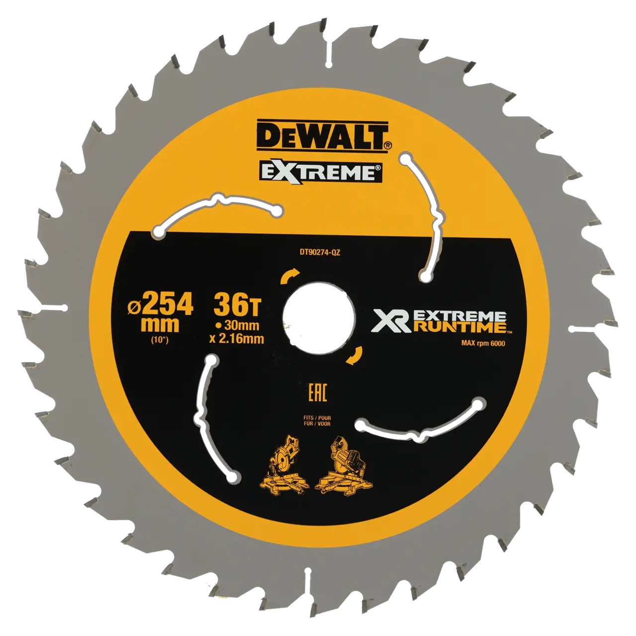 ใบเลื่อยวงเดือน ขนาด 254 มม. 36 ฟัน DEWALT รุ่น DT90274-QZ ราคา ฿899.4