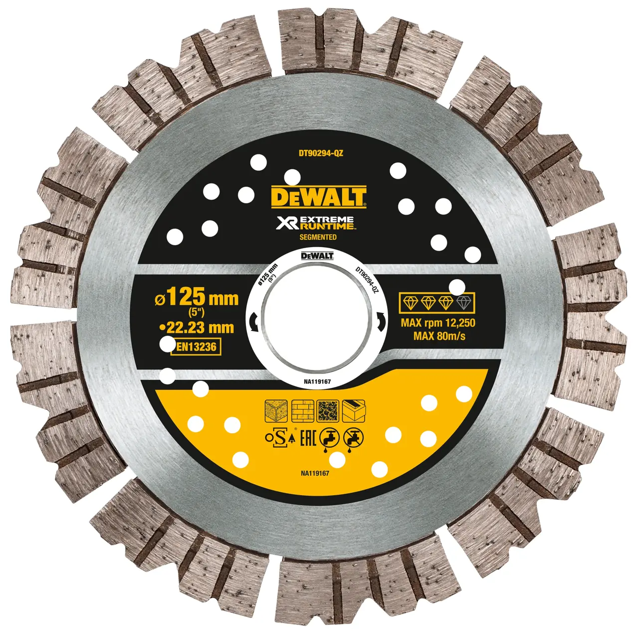 ใบตัดเพชรขนาด 125x22 มม. DEWALT รุ่น DT90294-QZ ราคา ฿660