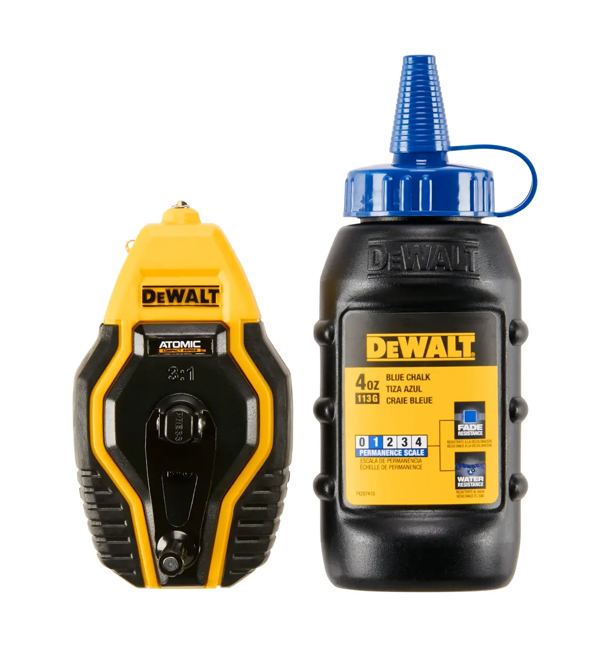 บักเต้าตีเส้น Atomic พร้อมผงชอล์กสีน้ำเงิน DEWALT รุ่น DWHT47258L ราคา ฿189