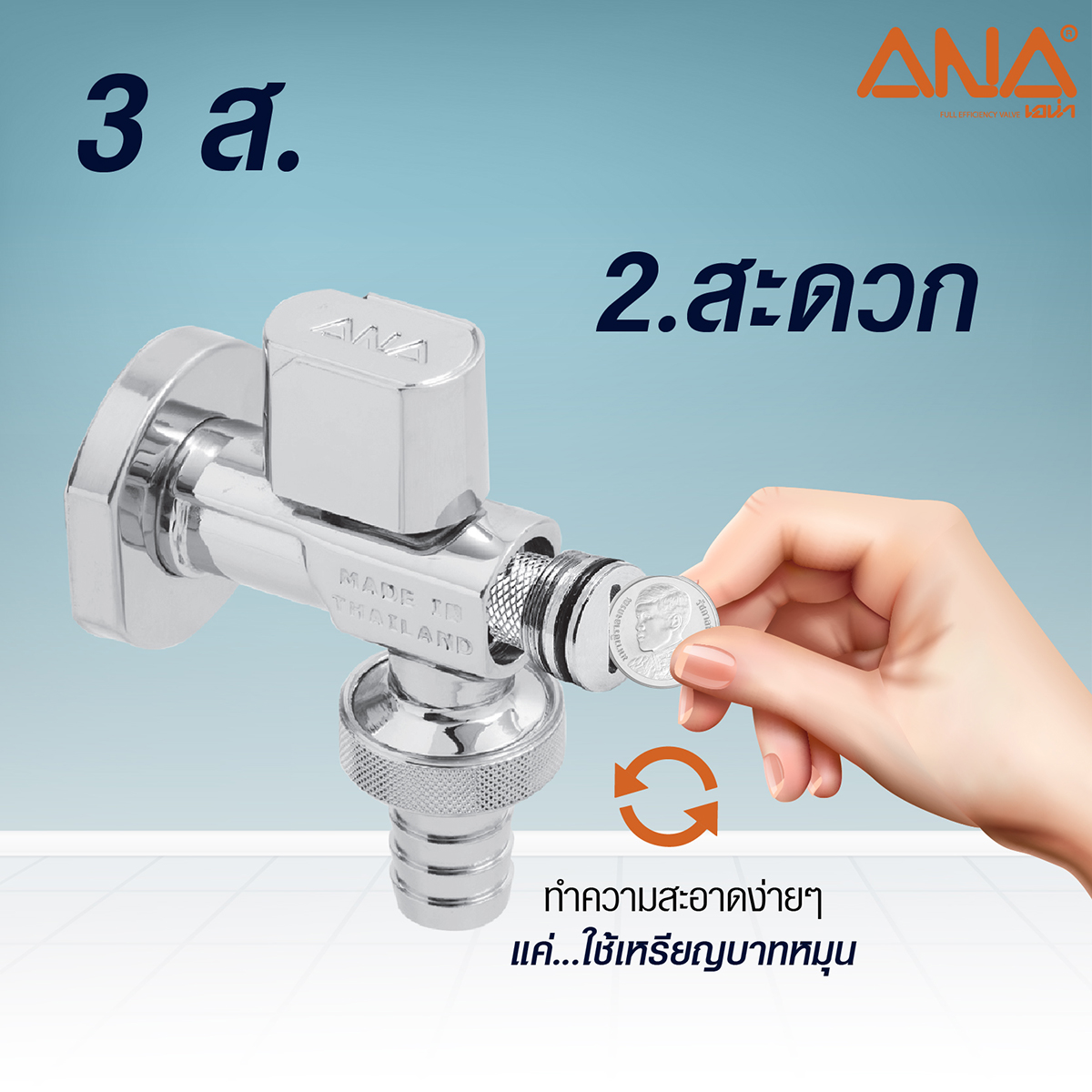 ก๊อกสนาม-เครื่องซักผ้า ขนาด1/2" ANA รูปที่ 4