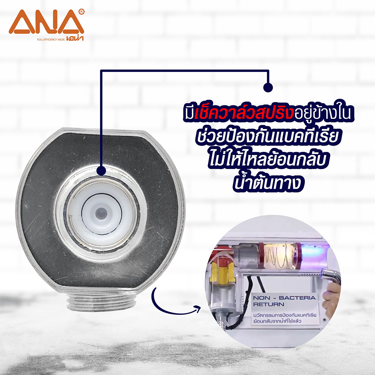 แองเกิ้ลวาล์ว ANTI-BACTERIA 1/2" ANA รูปที่ 3
