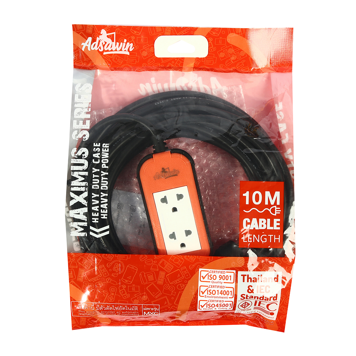 ปลั๊กบล็อกVCT3X1.5SQMM NOSWITCH ADSAWIN รุ่น MX315-10M รูปที่ 4