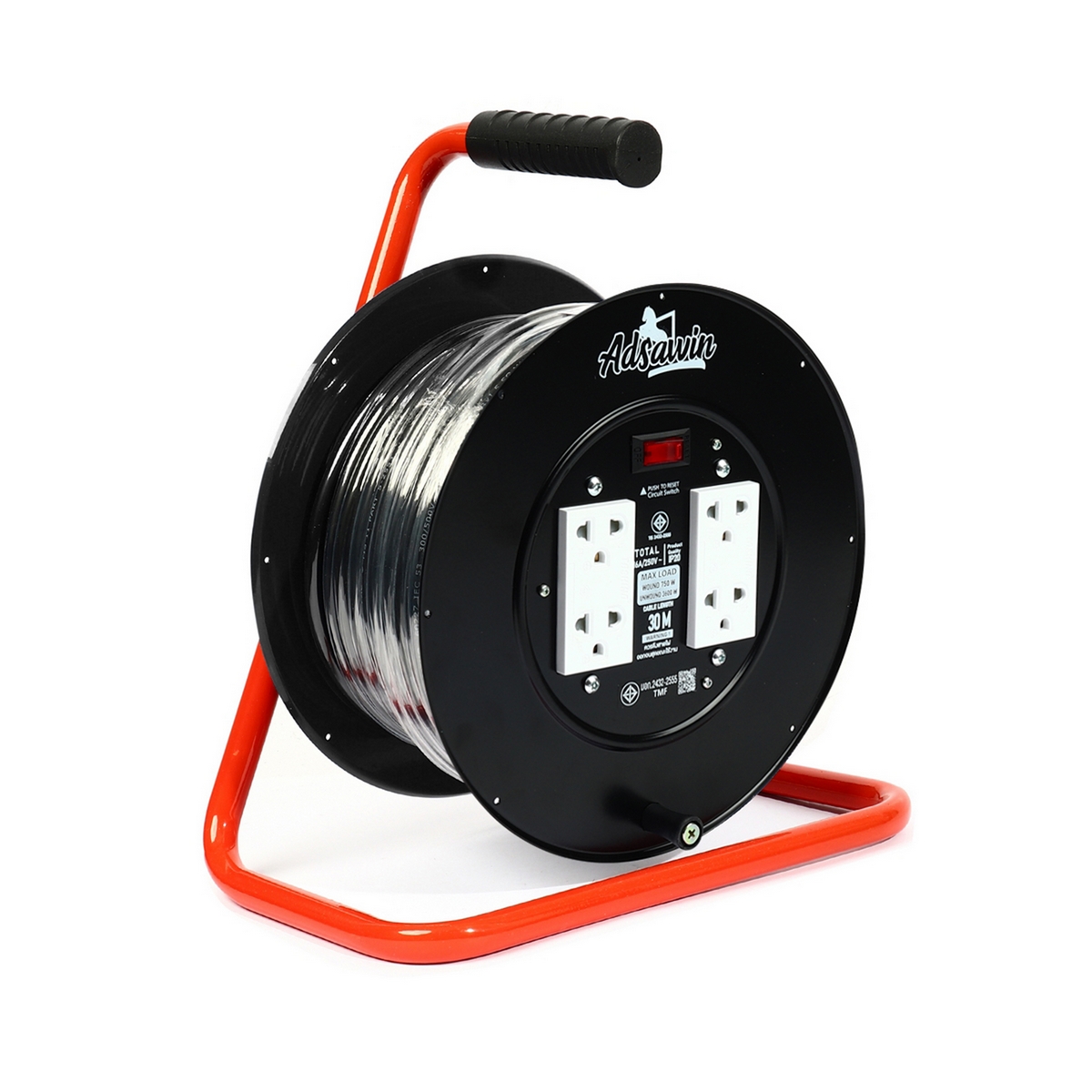 ล้อเก็บสายไฟ VCT3X1.5SQMM(BK) ADSAWIN รุ่น GF315-30M ราคา ฿2,142