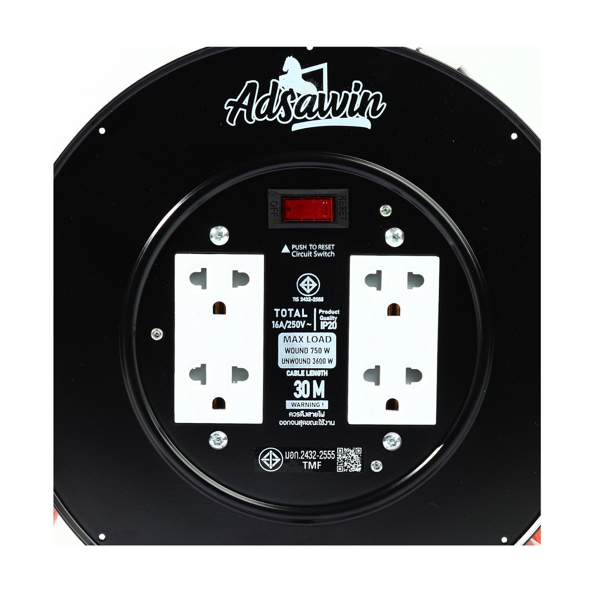 ล้อเก็บสายไฟ VCT3X1.5SQMM(BK) ADSAWIN รุ่น GF315-30M รูปที่ 3