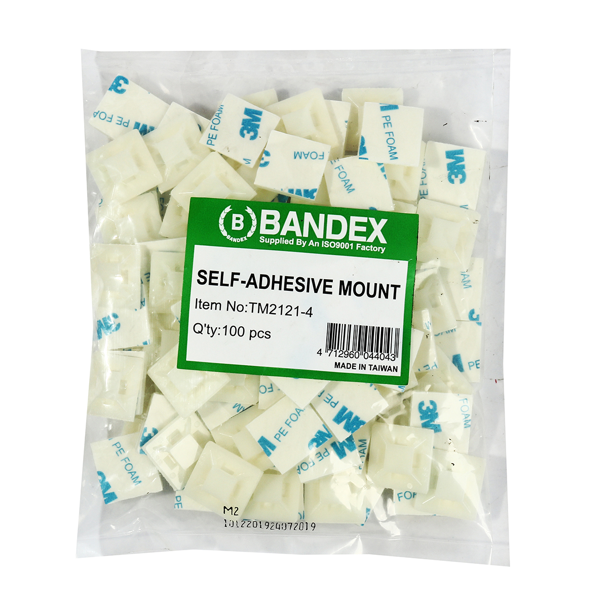แป้นกาวยึดสายไฟ 21X21MM TM-2121-4 BANDEX รุ่น 0050 ราคา ฿318