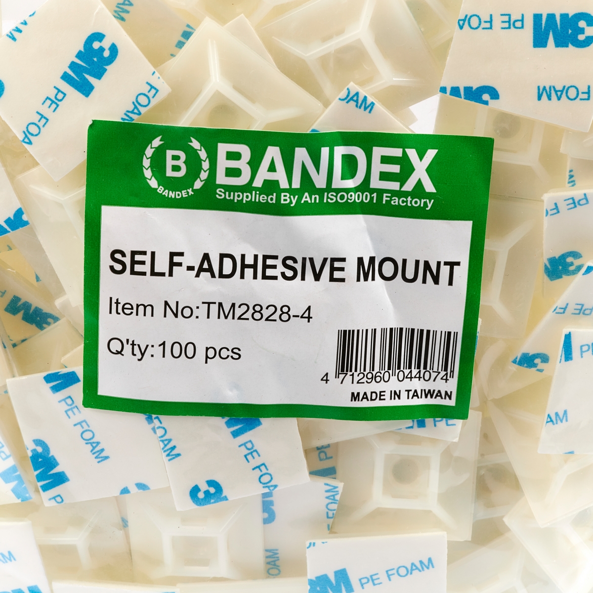 แป้นกาวยึดสายไฟ 28X28MM TM-2828-4 BANDEX รุ่น 0055 รูปที่ 2