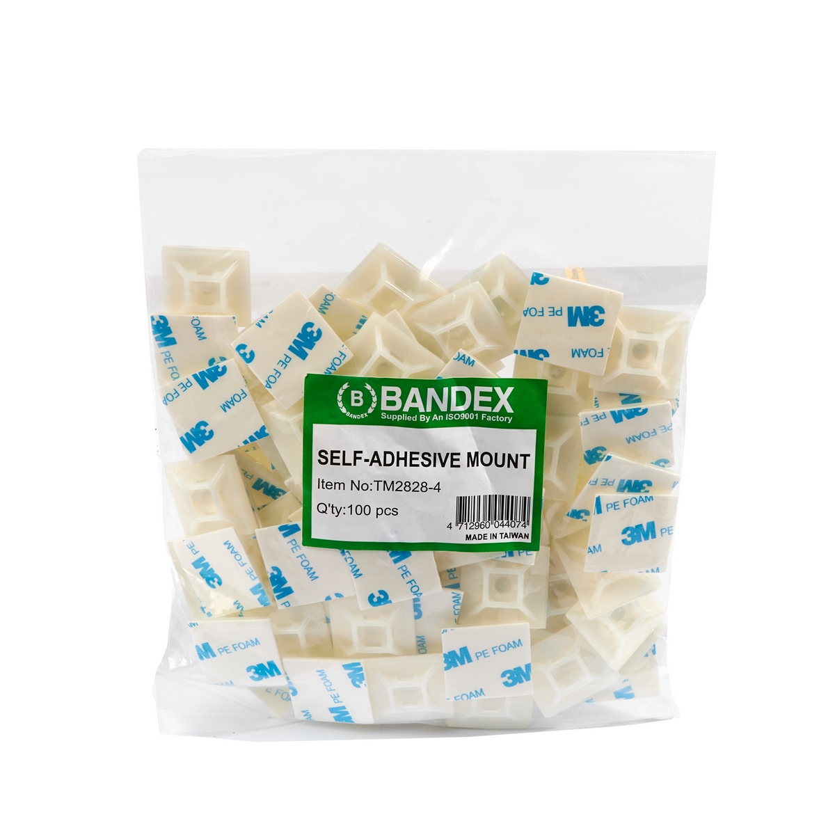 แป้นกาวยึดสายไฟ 28X28MM TM-2828-4 BANDEX รุ่น 0055 ราคา ฿552