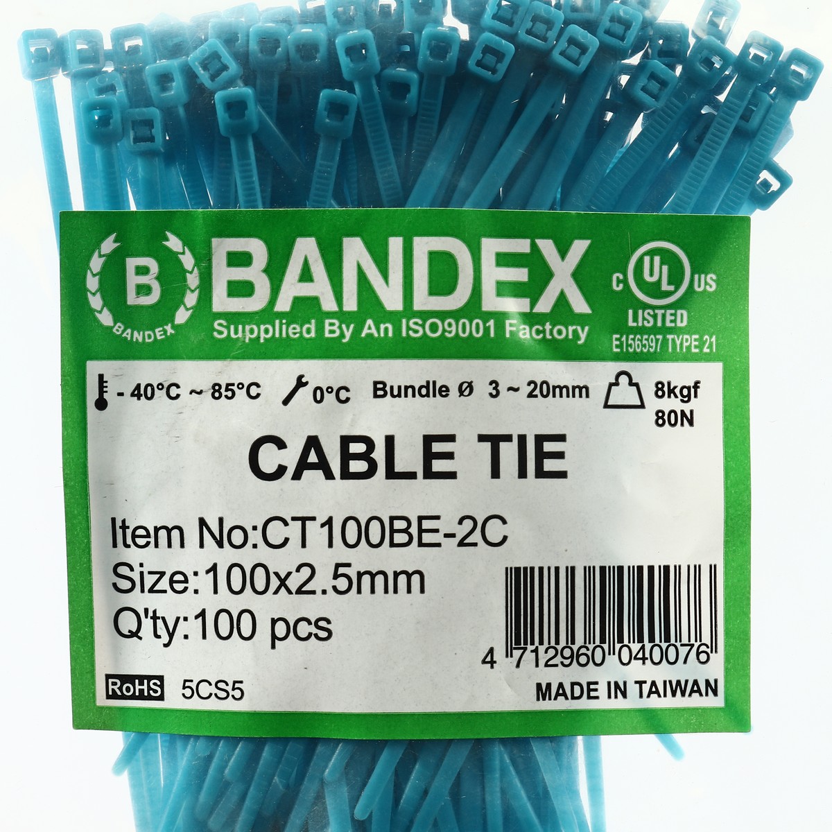 เคเบิ้ลไทร์ 4" น้ำเงิน(100 เส้น) CT100BE-2C BANDEX รุ่น 0110 รูปที่ 4