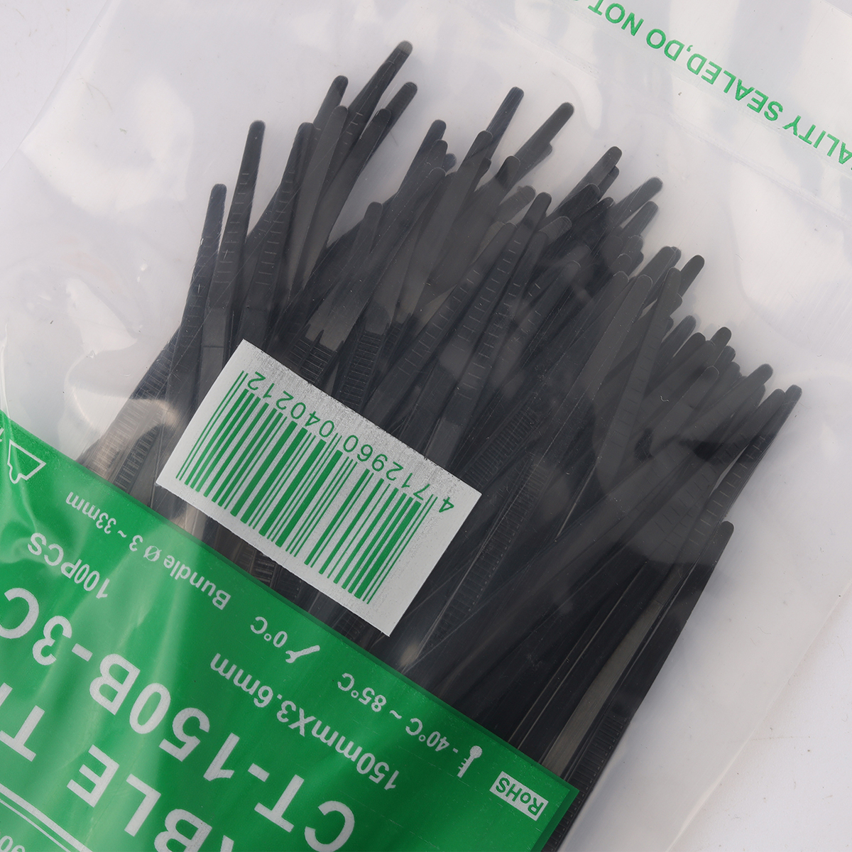 เคเบิ้ลไทร์ 6" ดำ(100 เส้น/PACK) CT-150B-3C BANDEX รุ่น B091-CT150-3B รูปที่ 2