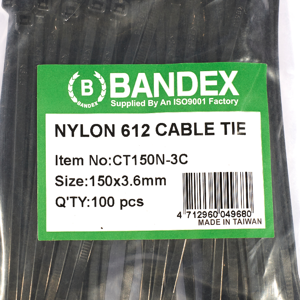 เคเบิ้ลไทร์งานโซลาร์ 6" 100PCS CT150N-3C BANDEX รุ่น CT150N3C รูปที่ 2