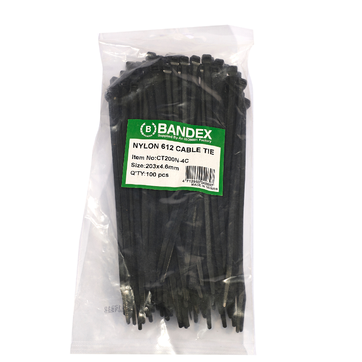 เคเบิ้ลไทร์งานโซลาร์ 8" 100PCS CT200N-4C BANDEX รุ่น CT200N4C ราคา ฿570
