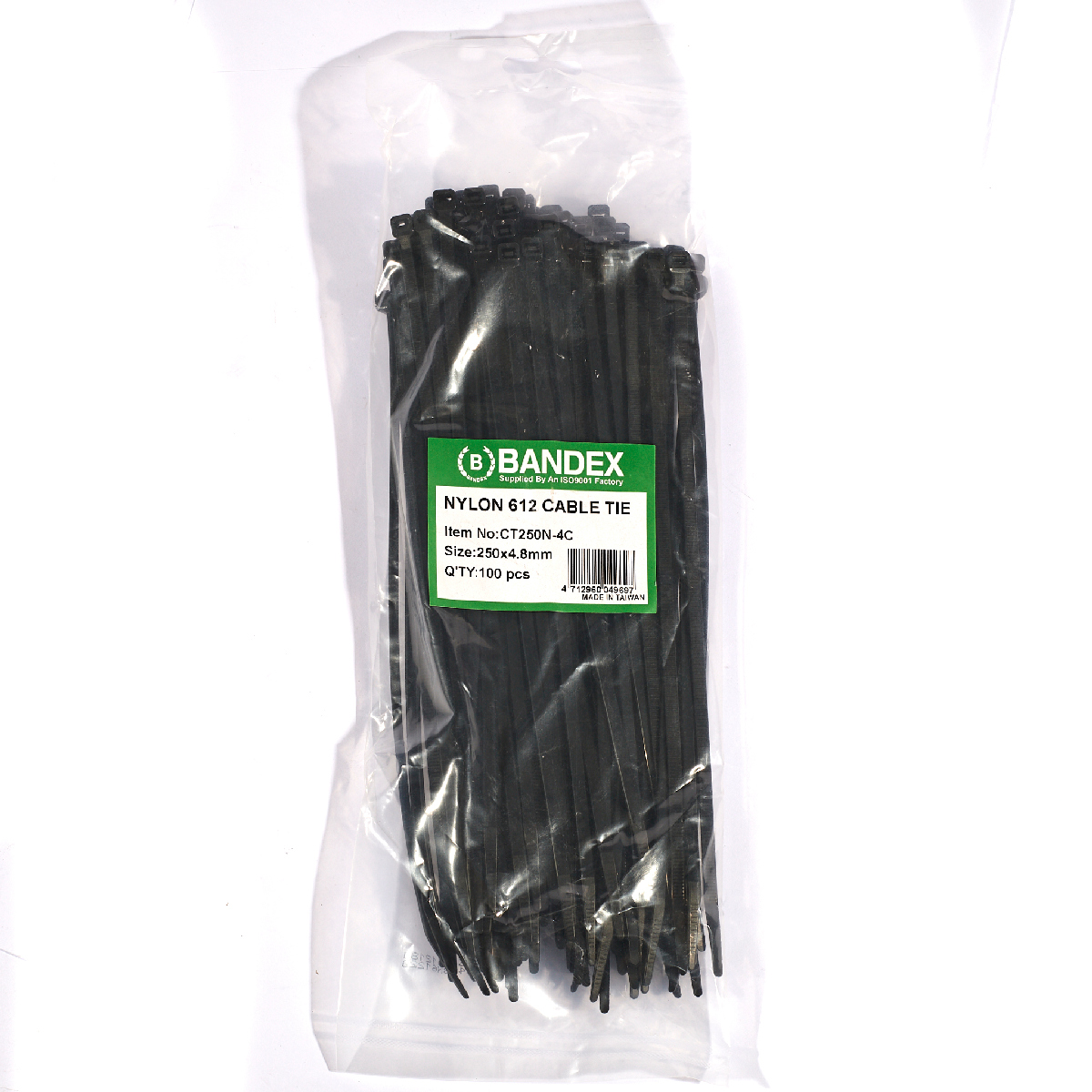 เคเบิ้ลไทร์งานโซลาร์ 10" 100PCS CT250N-4C BANDEX รุ่น CT250N4C ราคา ฿726