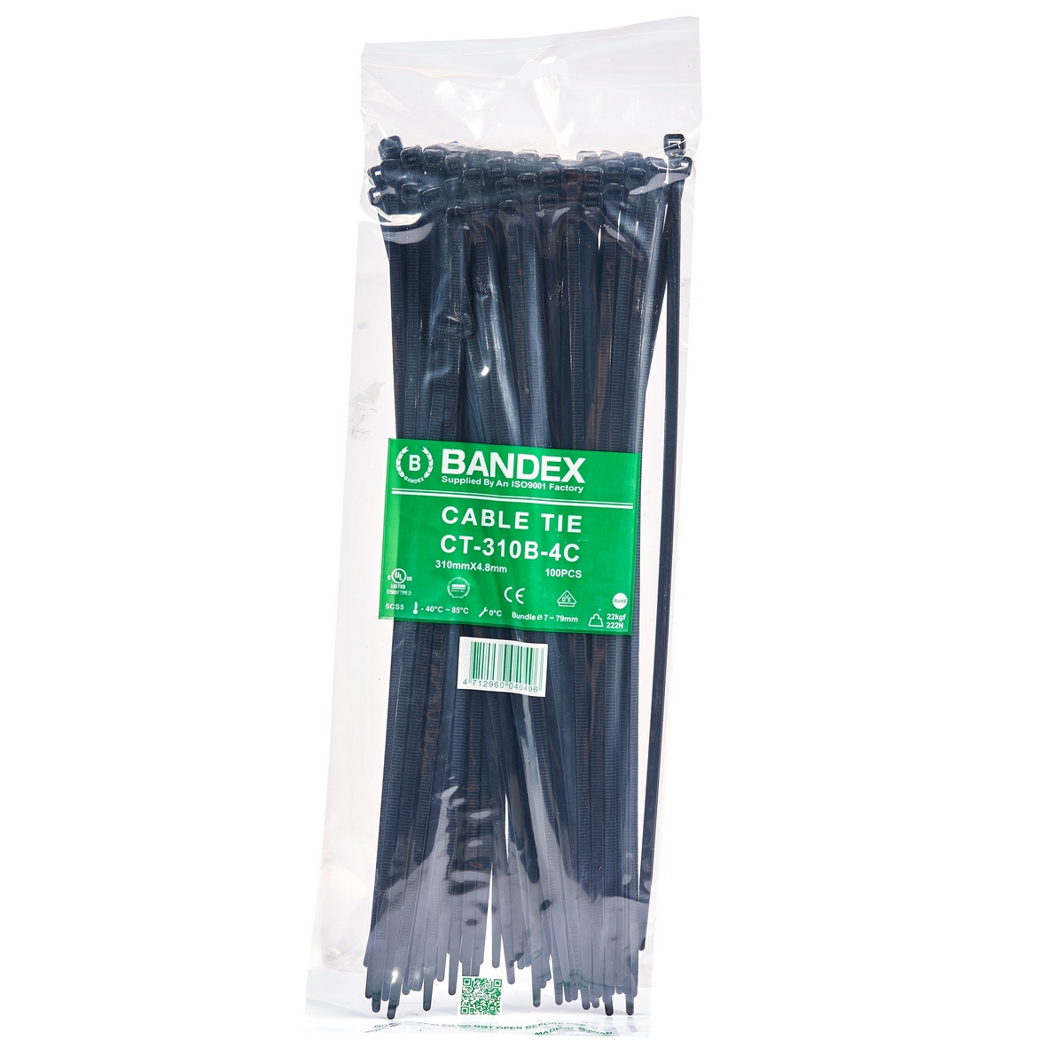 เคเบิ้ลไทร์ 12" ดำ(100 เส้น/PACK) CT-310B-4C BANDEX รุ่น B091-CT310-4B ราคา ฿168