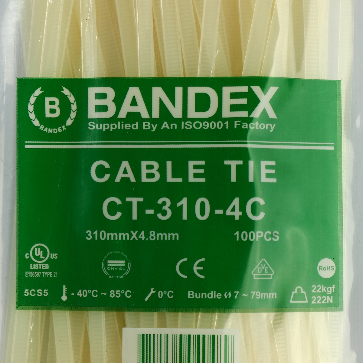 เคเบิ้ลไทร์ 12" ขาว(100 เส้น/PACK) CT-310-4C BANDEX รุ่น B091-CT310-4C รูปที่ 3