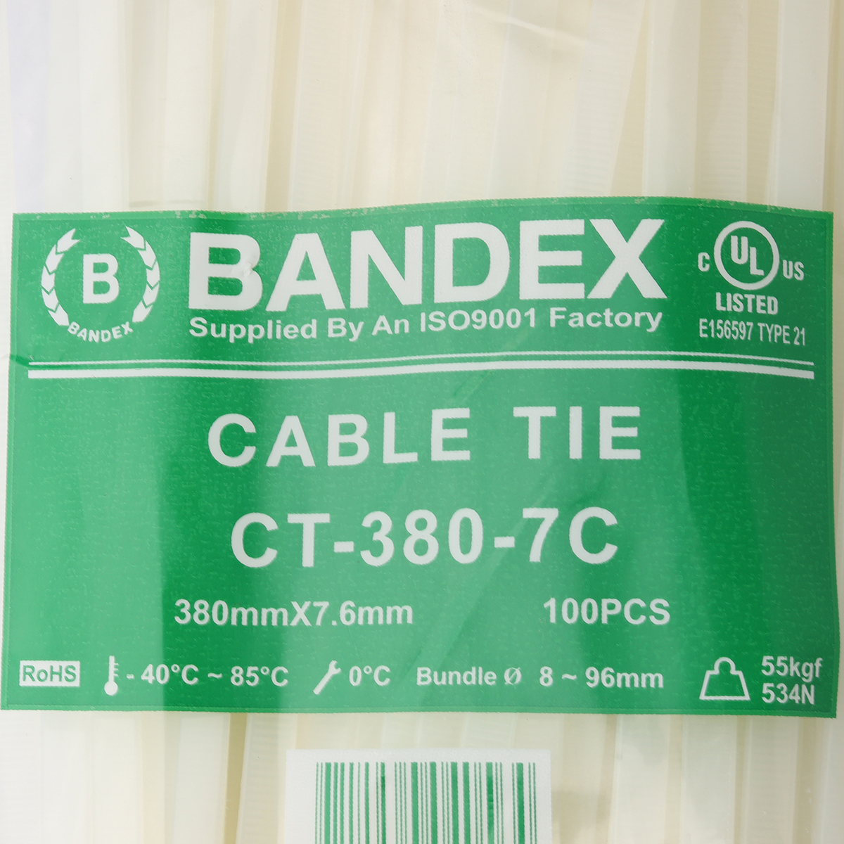 เคเบิ้ลไทร์ 15" ขาว(100 เส้น/PACK) CT-380-7C BANDEX รุ่น CT380-7C รูปที่ 3