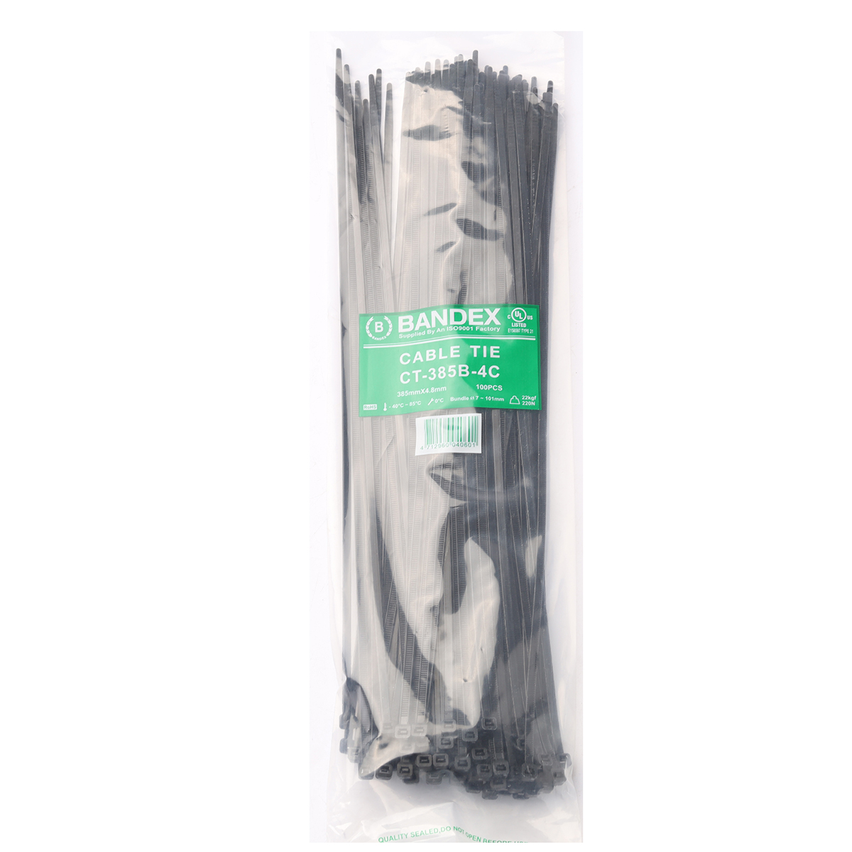 เคเบิ้ลไทร์ 15 3/16" ดำ(100 เส้น) CT-385B-4C BANDEX รุ่น CT385-4B ราคา ฿297.6