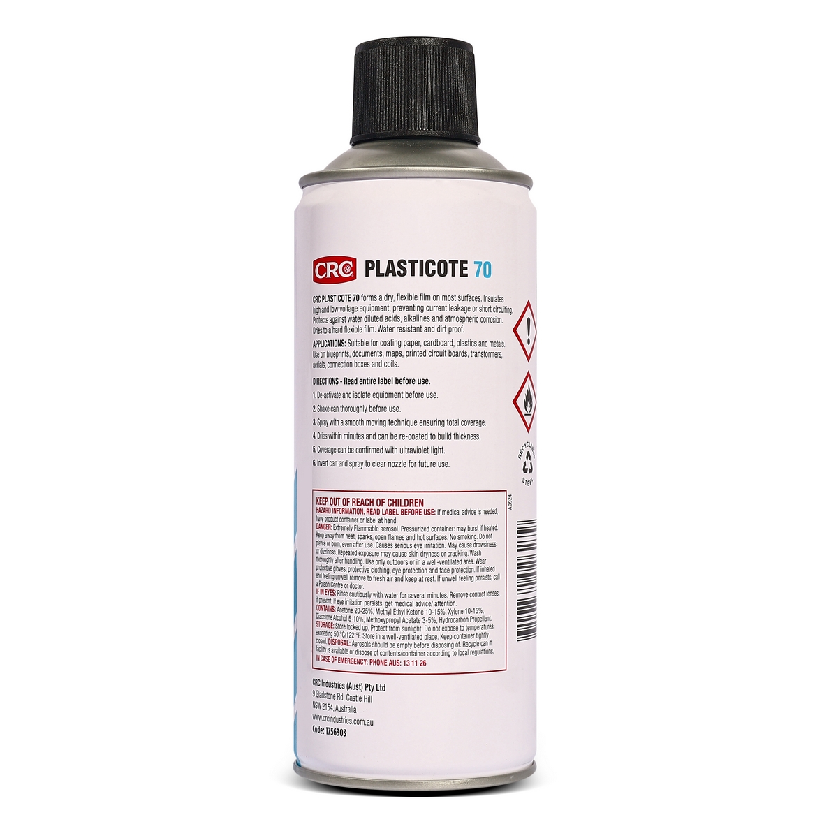 สเปรย์เคลือบแผงวงจร 425ML PLASTICOAT70 CRC รุ่น 1756303 รูปที่ 4