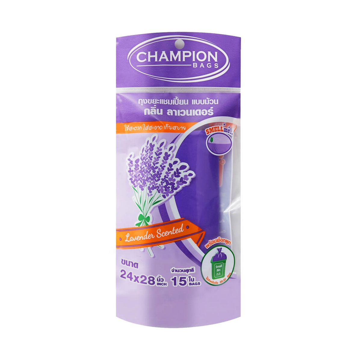 ถุงขยะม้วนกลิ่นลาเวนเดอร์ 18X20" 30ใบ CHAMPION(BAGS) ราคา ฿44.4