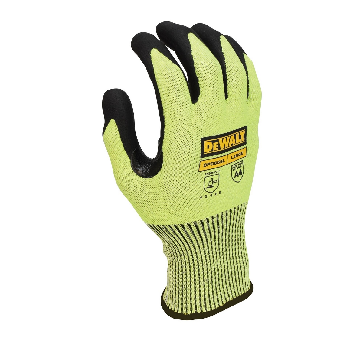 ถุงมือกันบาด แบบเรืองแสง ไซส์ L DEWALT รุ่น DPG855L ราคา ฿312
