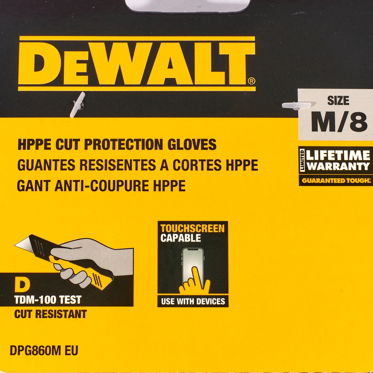 ถุงมือกันบาด TOUCH SCREEN ไซส์ M DEWALT รุ่น DPG860M รูปที่ 3