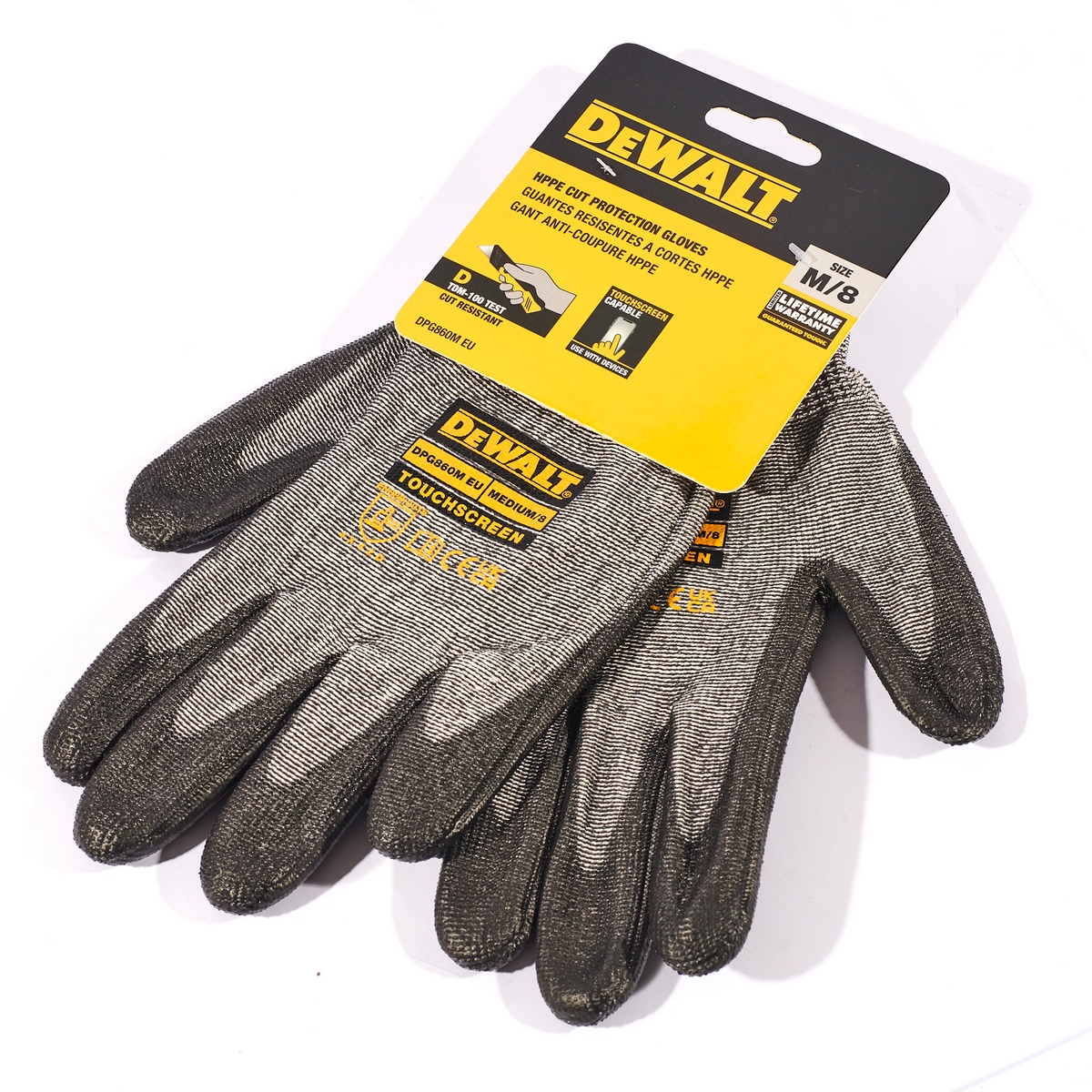 ถุงมือกันบาด TOUCH SCREEN ไซส์ M DEWALT รุ่น DPG860M ราคา ฿252