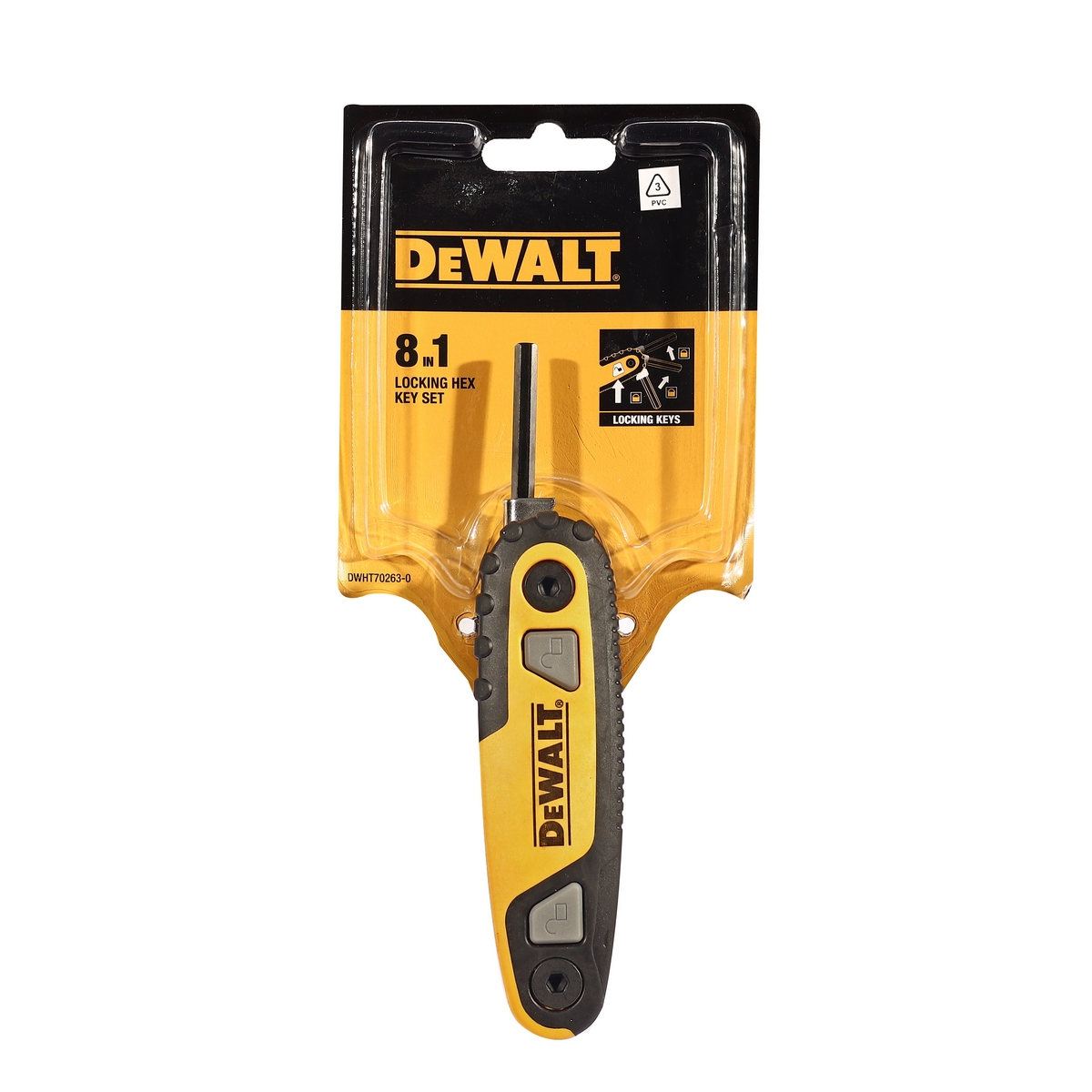 ประแจหกเหลี่ยมพับได้8ขนาด (2 -10 มม.) DEWALT รุ่น DWHT0-70263 รูปที่ 2