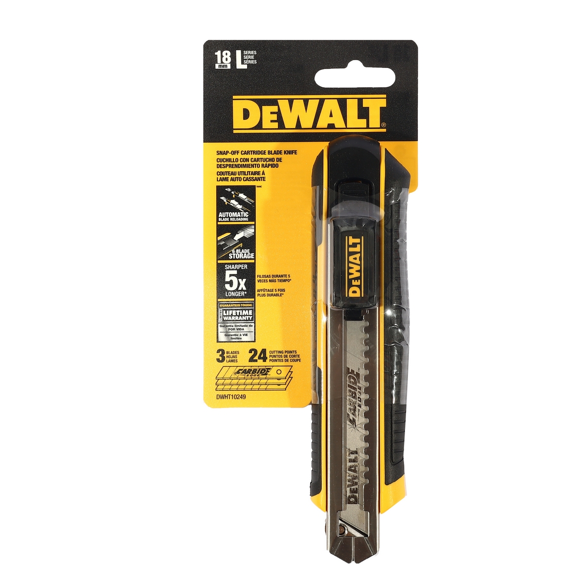 มีดคัตเตอร์ คาร์ไบด์ ขนาด 18 มม. DEWALT รุ่น DWHT10249-30 รูปที่ 2