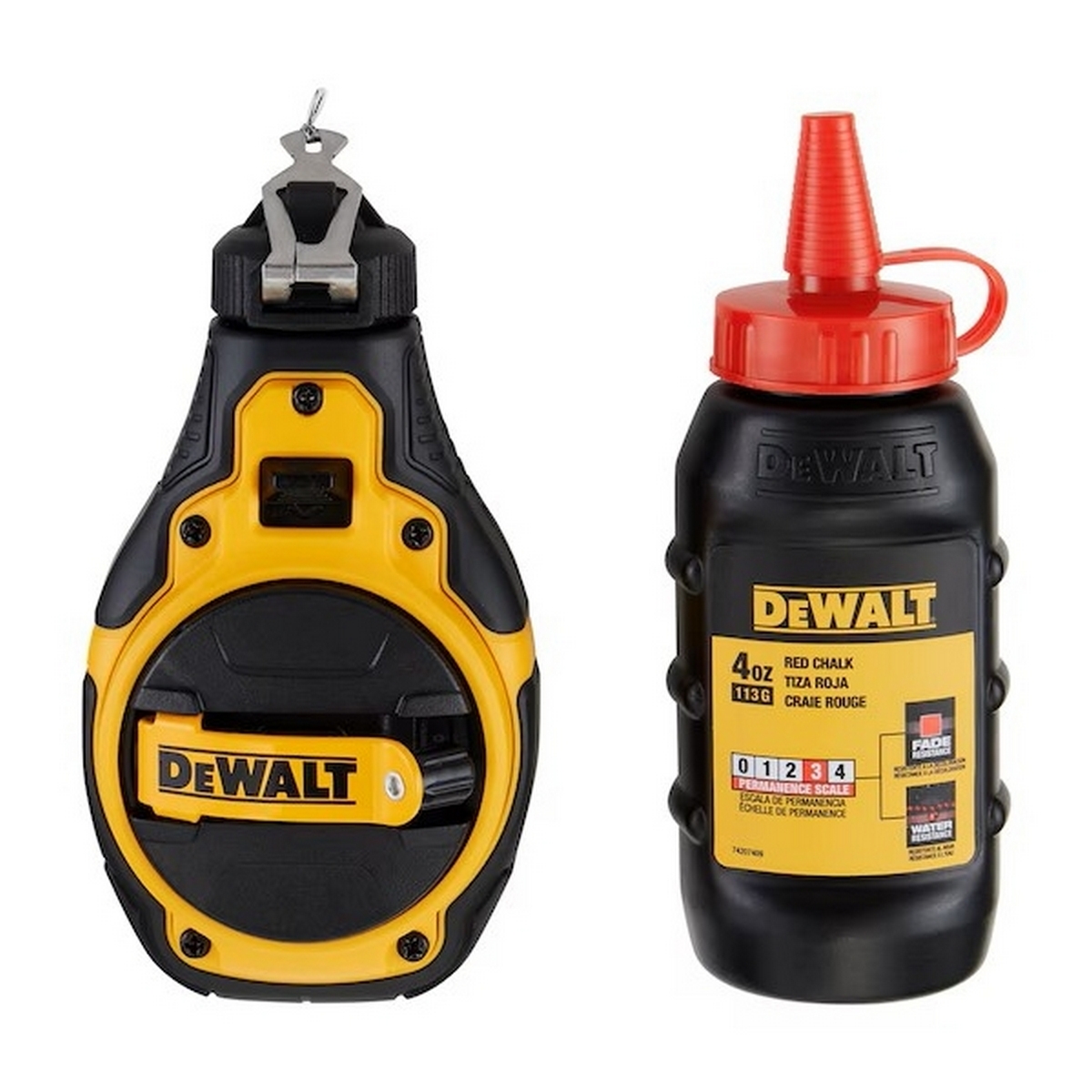 บักเต้าตีเส้น100 ฟุต+ผงชอลก์สีแดง DEWALT รุ่น DWHT48333RC ราคา ฿324